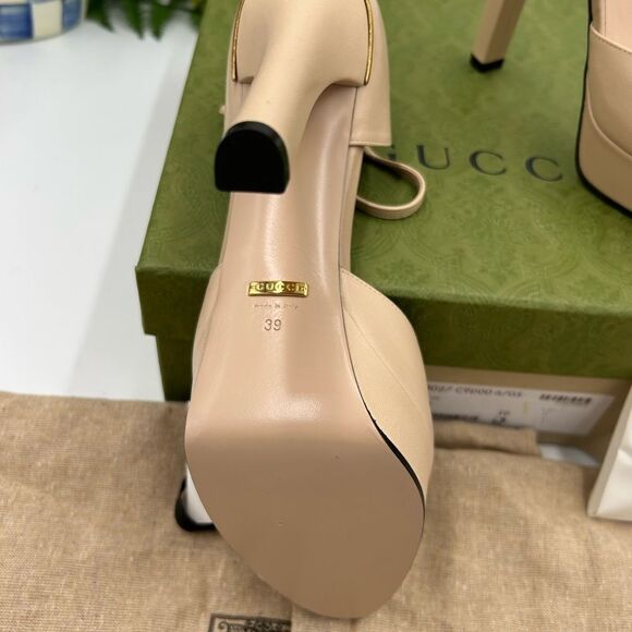Women’s Gucci, leather platform pumps size 39 made in Italy - Picture 9 of 10